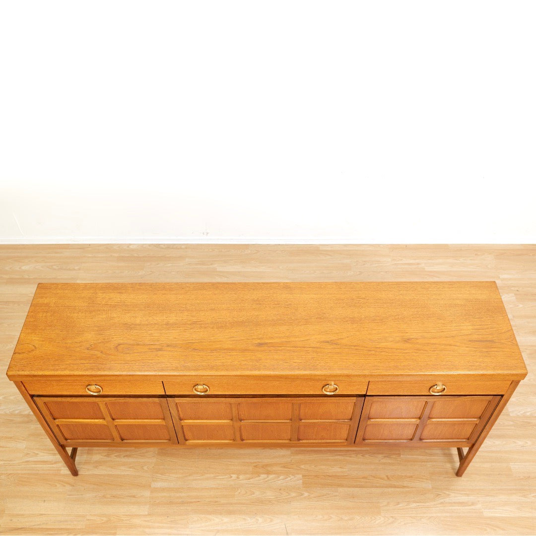 MID CENTURY TEAK CREDENZA BY NATHAN FURNITURE