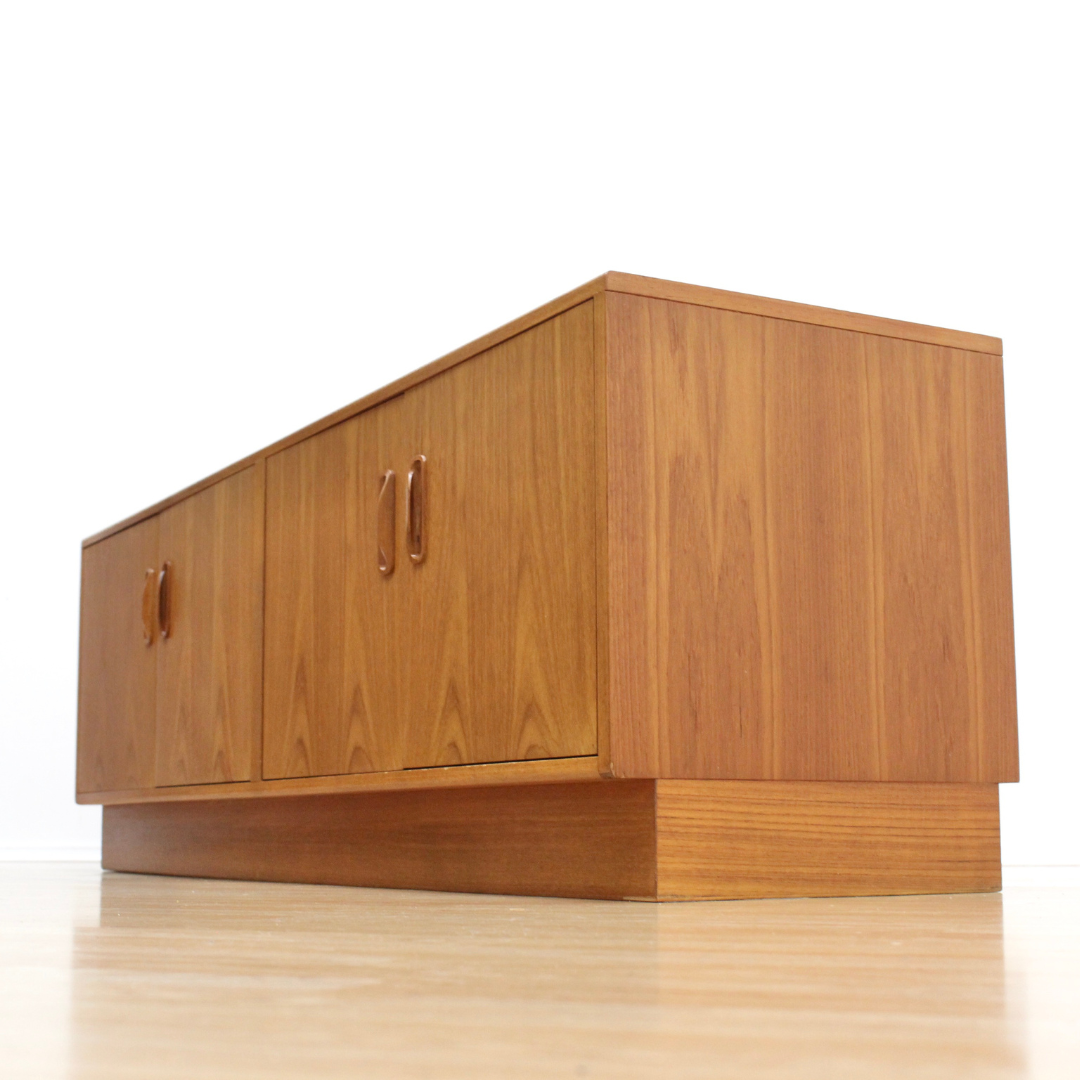 MID CENTURY LOW TEAK CREDENZA BY G PLAN