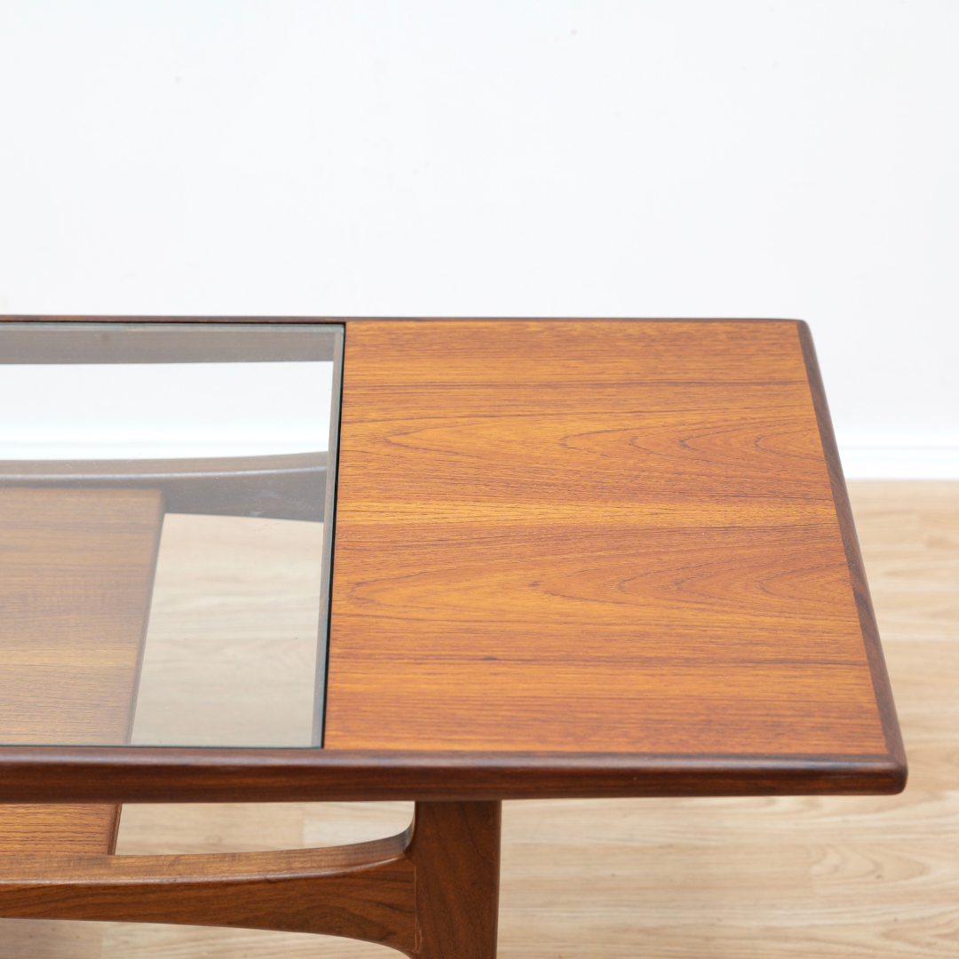 MID CENTURY LONG JOHN TEAK COFFEE TABLE BY VB WILKINS FOR G PLAN