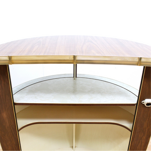 VINTAGE 1960S BARREL SHAPED DRY BAR LIQOUR CABINET