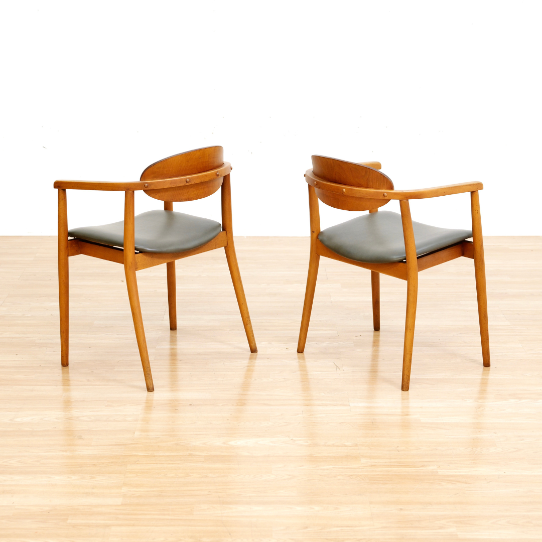 SET OF SIX MID CENTURY DINING CHAIRS BY ANTONIN SUMAN FOR LIGNA