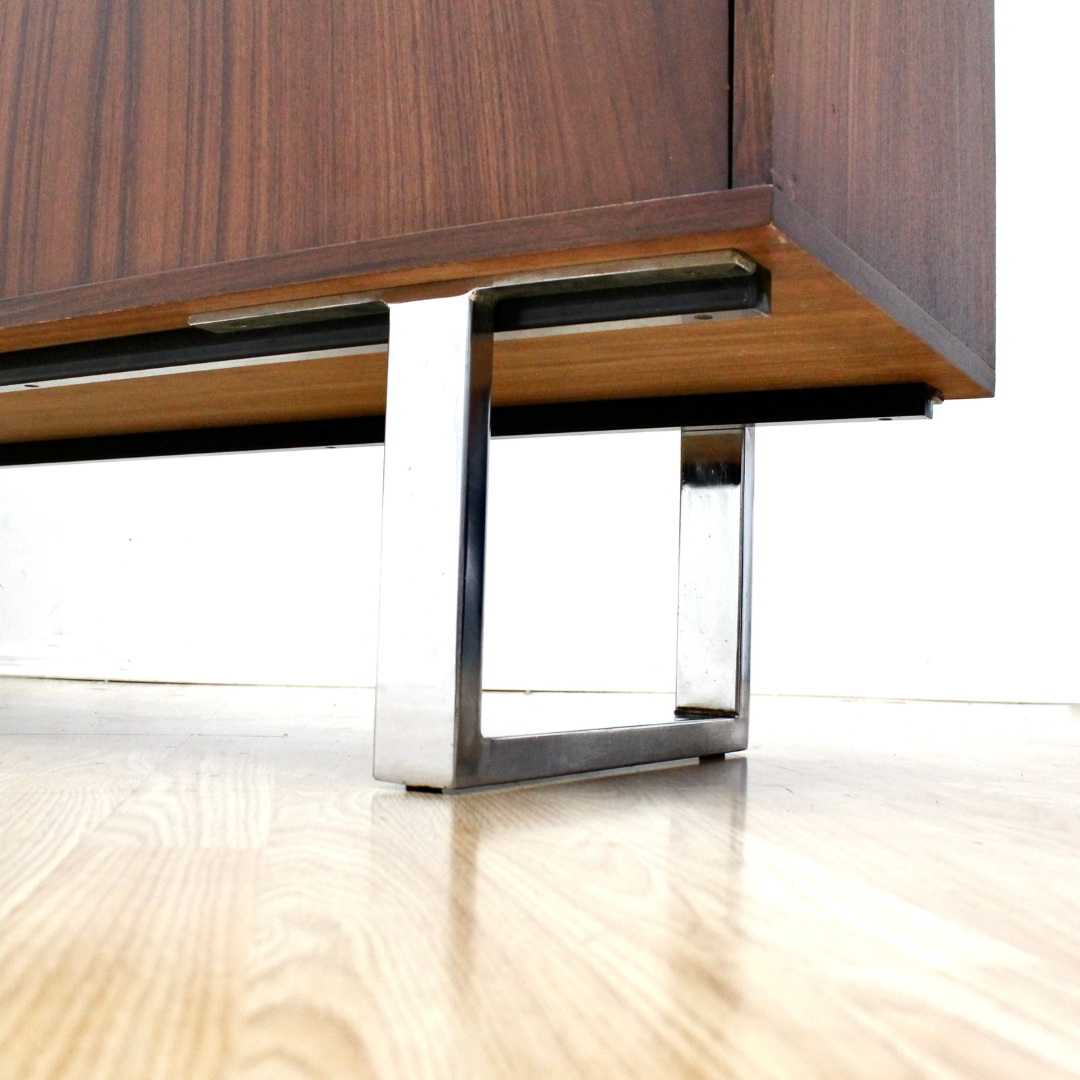 1970S ROSEWOOD & CHROME CREDENZA BY TREVOR CHINN & RAY LEIGH FOR GORDON RUSSELL