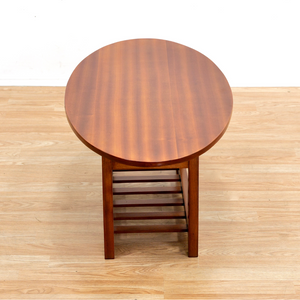 MID CENTURY OVAL SIDE TABLE IN MAHOGANY