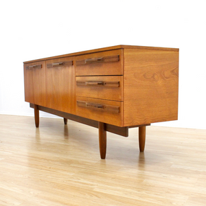 MID CENTURY LONG TEAK CREDENZA BY STONEHILL FURNITURE