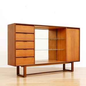 MID CENTURY CHINA CABINET SIDEBOARD BY TURNIDGE OF LONDON