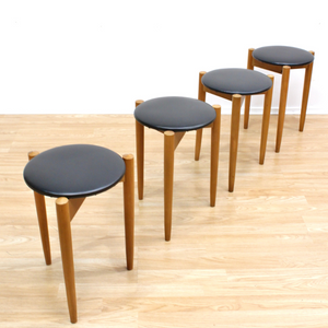 SET OF FOUR MID CENTURY STOOLS BY LEGATE FURNITURE OF SCOTLAND