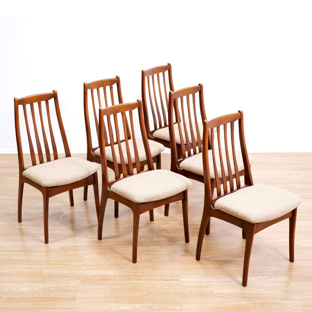 Set of Six Mid Century Dining Chairs by Elliots of Newbury