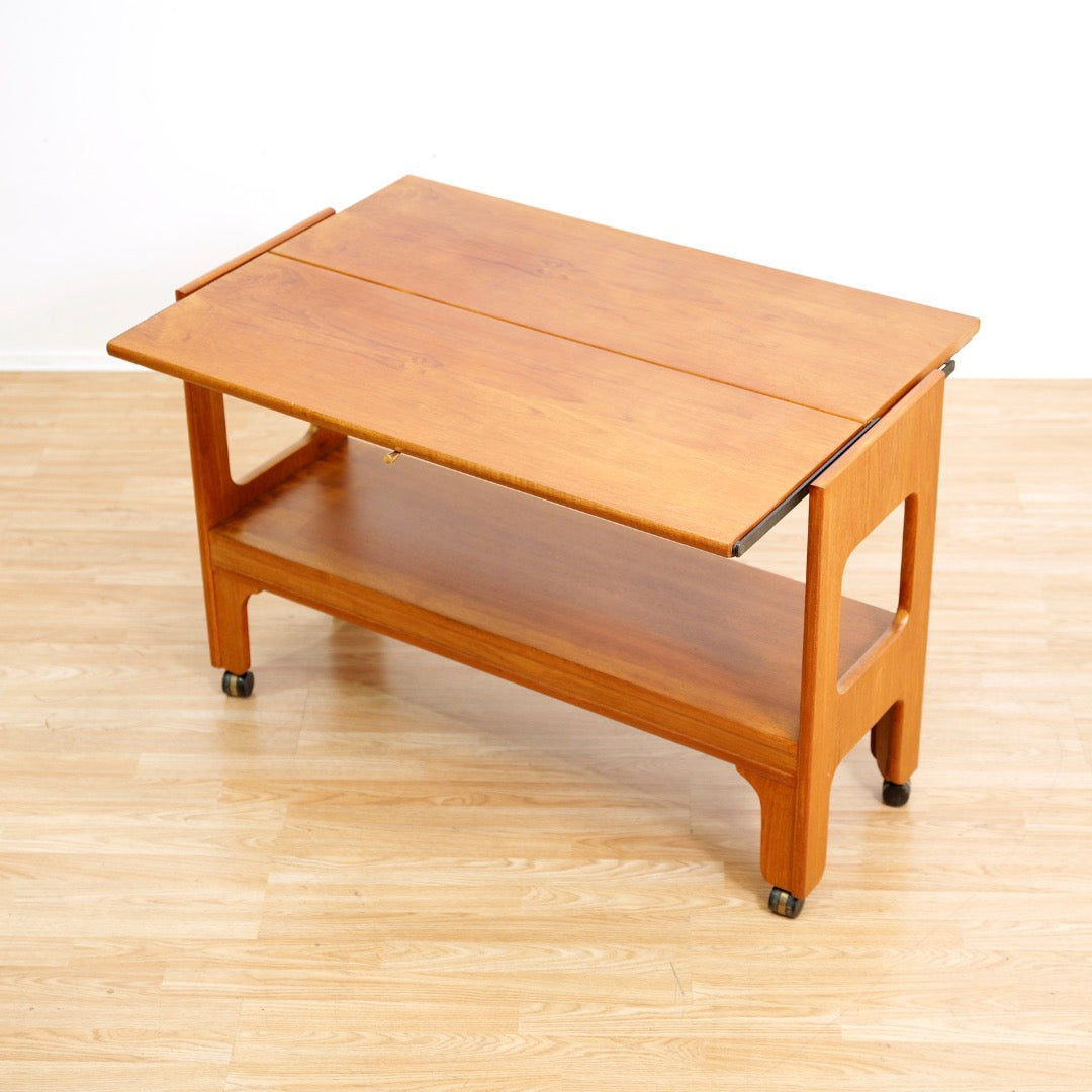 Mid Century Mechanical Bar Cart Folding Console Table