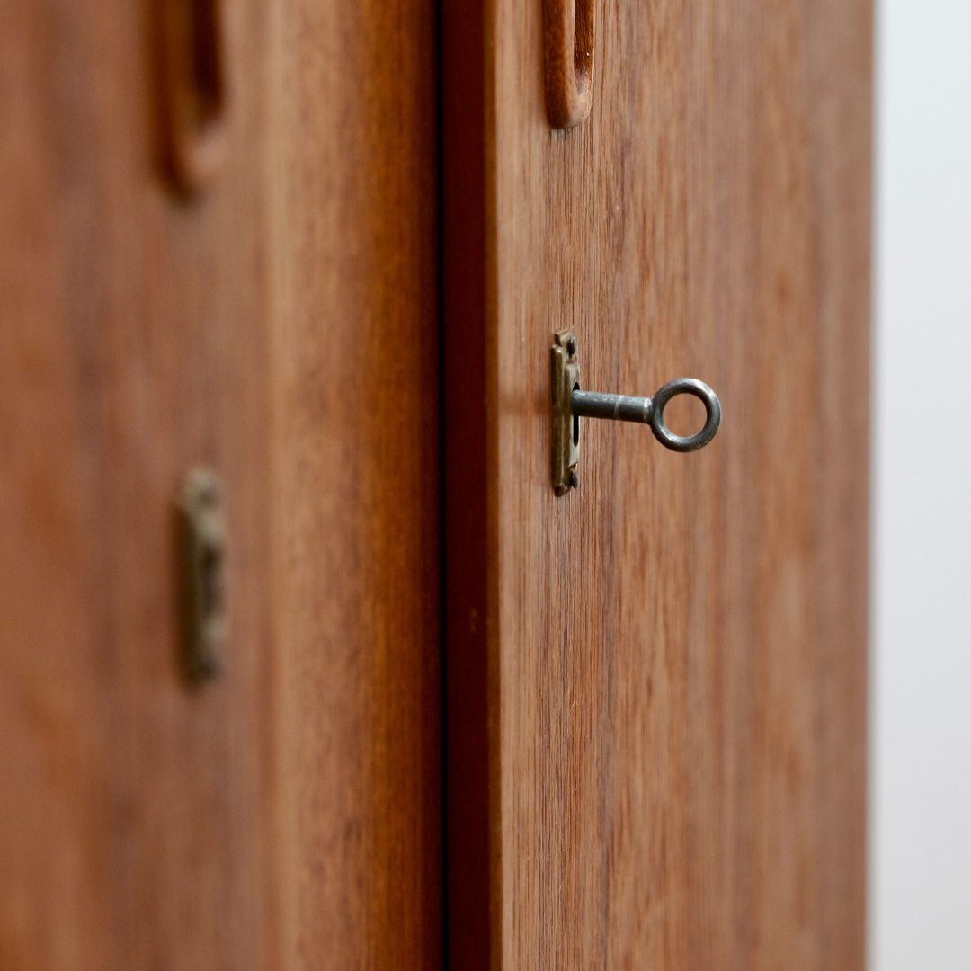 MID CENTURY TEAK ARMOIRE