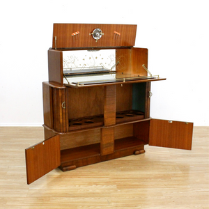 MID CENTURY WALNUT LIQUOR CABINET HOME BAR