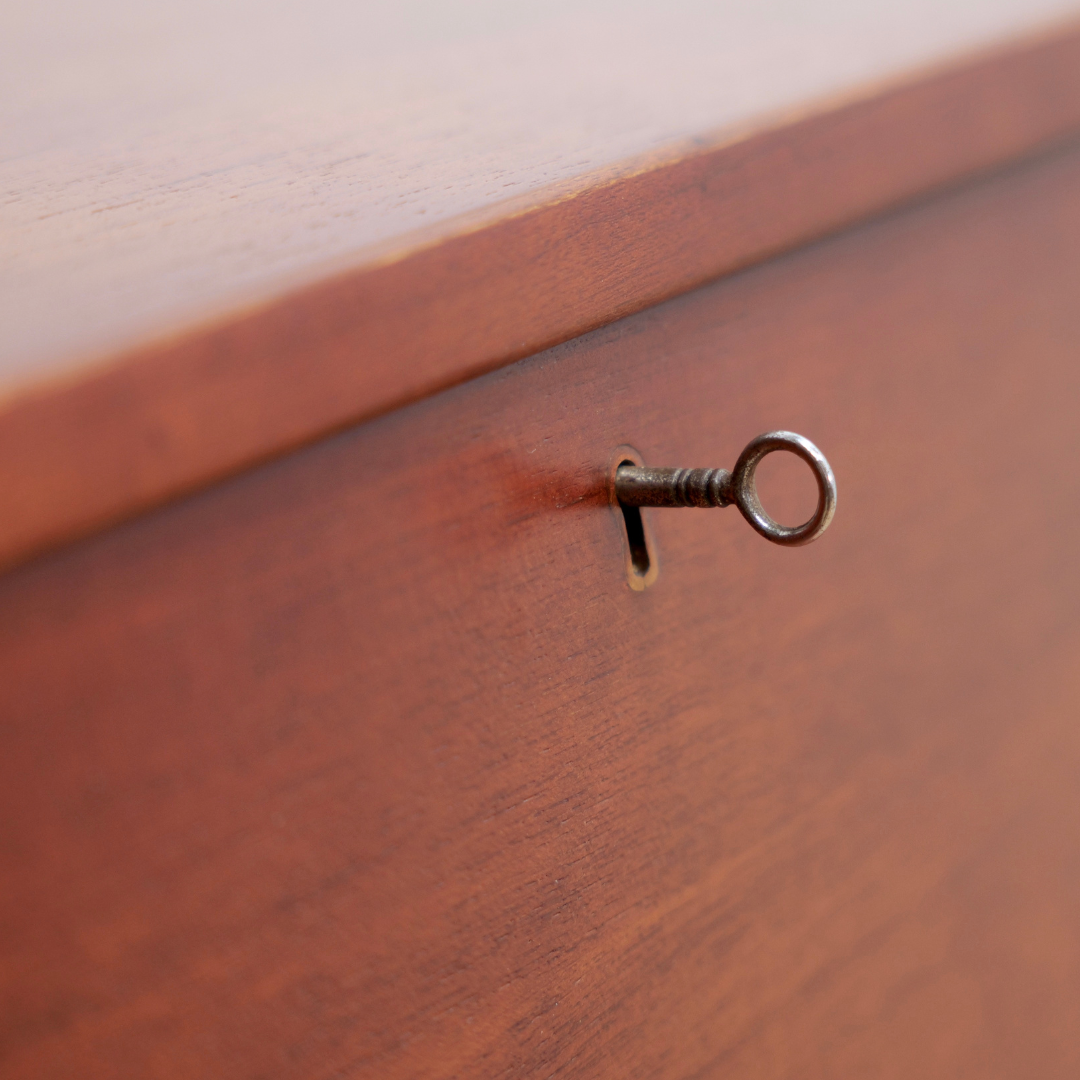 MID CENTURY TEAK SECRETARY DESK BY JENTIQUE FURNITURE
