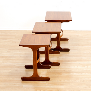 MID CENTURY TEAK NESTING SIDE TABLES BY G PLAN