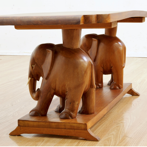 1950S HAND CARVED AFRICAN ELEPHANT COFFEE TABLE