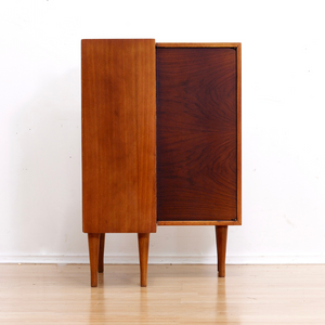 MID CENTURY MAHOGANY & ROSEWOOD CORNER UNIT BY MORRIS OF GLASGOW