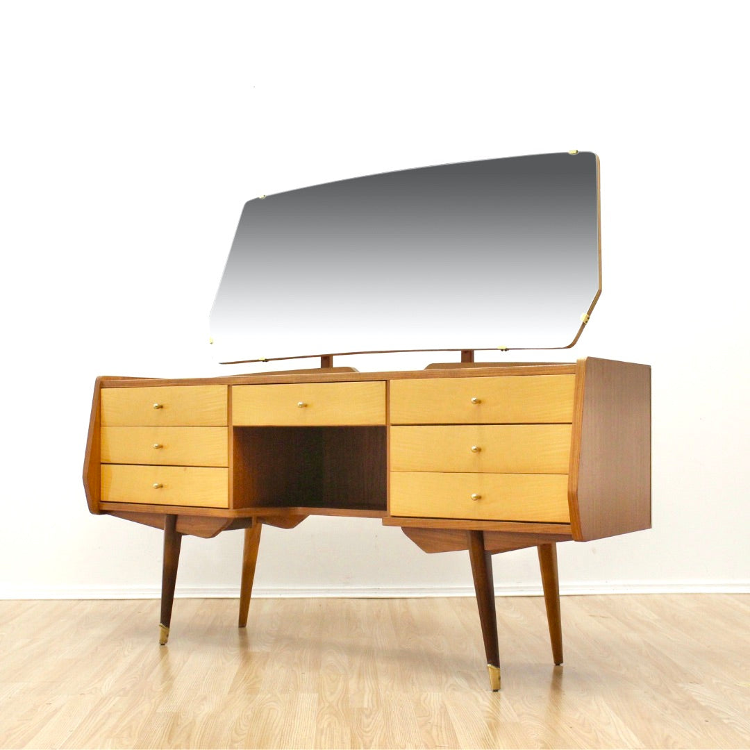 VINTAGE ITALIAN MARINO VANITY LACQUERED MAPLE & SYCAMORE