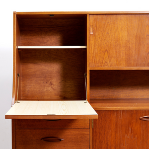 MID CENTURY TEAK TALL BUFFET CREDENZA BY JENTIQUE FURNITURE