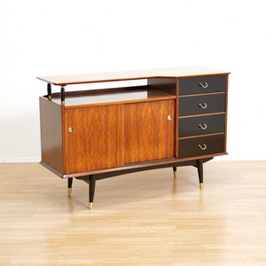 MID CENTURY TOLA & BLACK CREDENZA BY STONEHILL FURNITURE