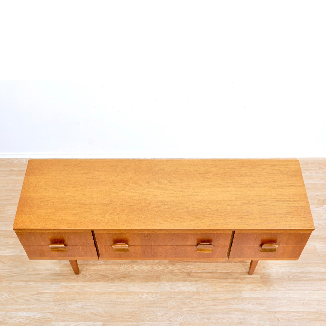 MID CENTURY TEAK SIX DRAWER DRESSER BY AUSTINSUITE