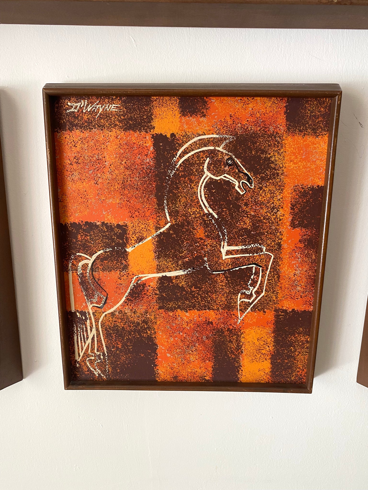 SET OF ORIGINAL MID CENTURY HORSE PAINTINGS