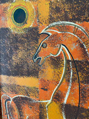 SET OF ORIGINAL MID CENTURY HORSE PAINTINGS