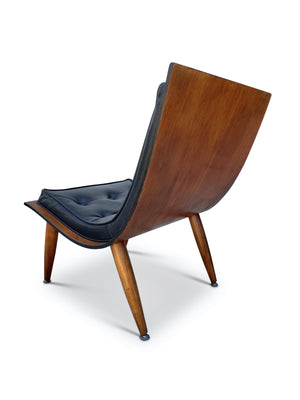 MID CENTURY BENTWOOD SCOOP LOUNGE CHAIR BY CARTER BROTHERS