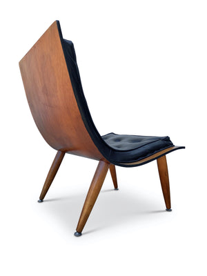 MID CENTURY BENTWOOD SCOOP LOUNGE CHAIR BY CARTER BROTHERS