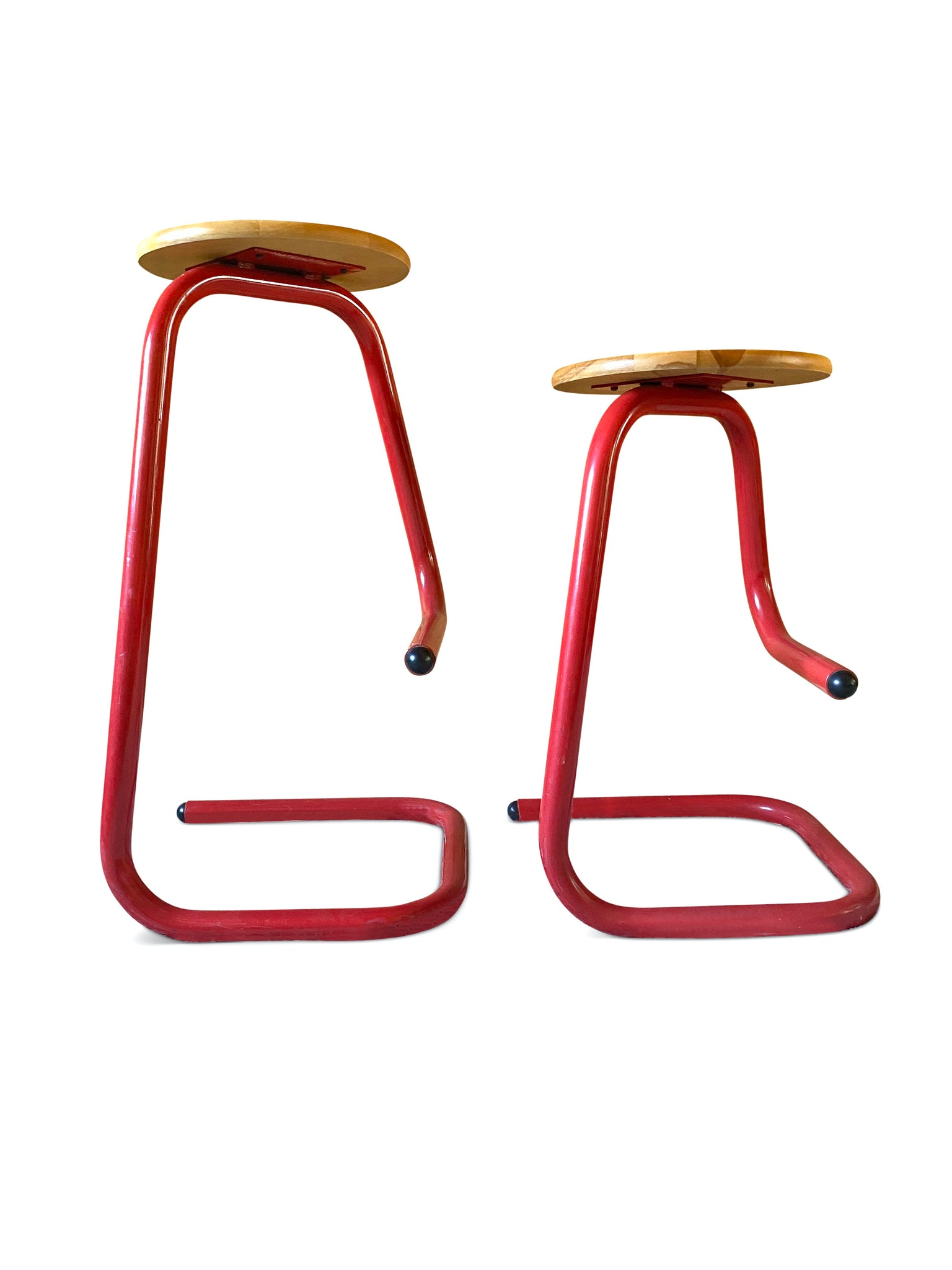 PAIR OF 1970S TUBULAR PAPERCLIP BARSTOOLS BY AMISCO