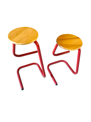 PAIR OF 1970S TUBULAR PAPERCLIP BARSTOOLS BY AMISCO