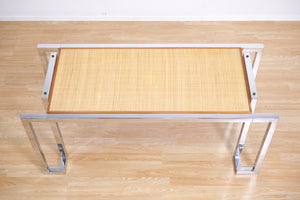 VINTAGE 1970s POST MODERN CHROME DESK TABLE BY TIM BATES FOR PIEFF FURNITURE