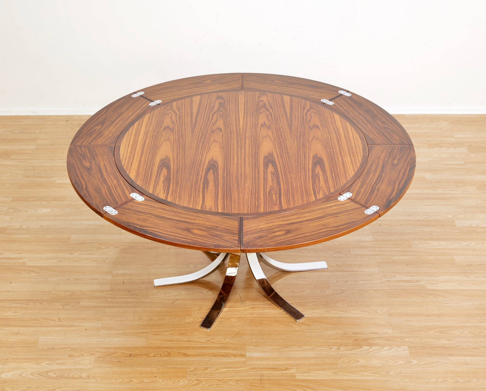 DANISH MODERN ROSEWOOD 'FLIP-FLAP' LOTUS DINING TABLE BY DYRLUND