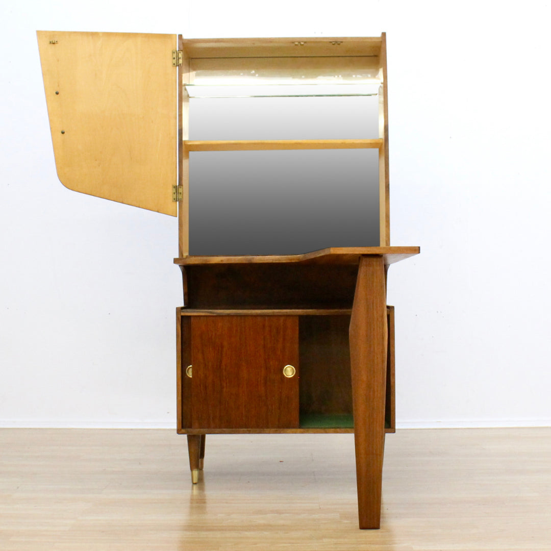 1950s Atomic Drop Down Liquor Cabinet Dry Bar