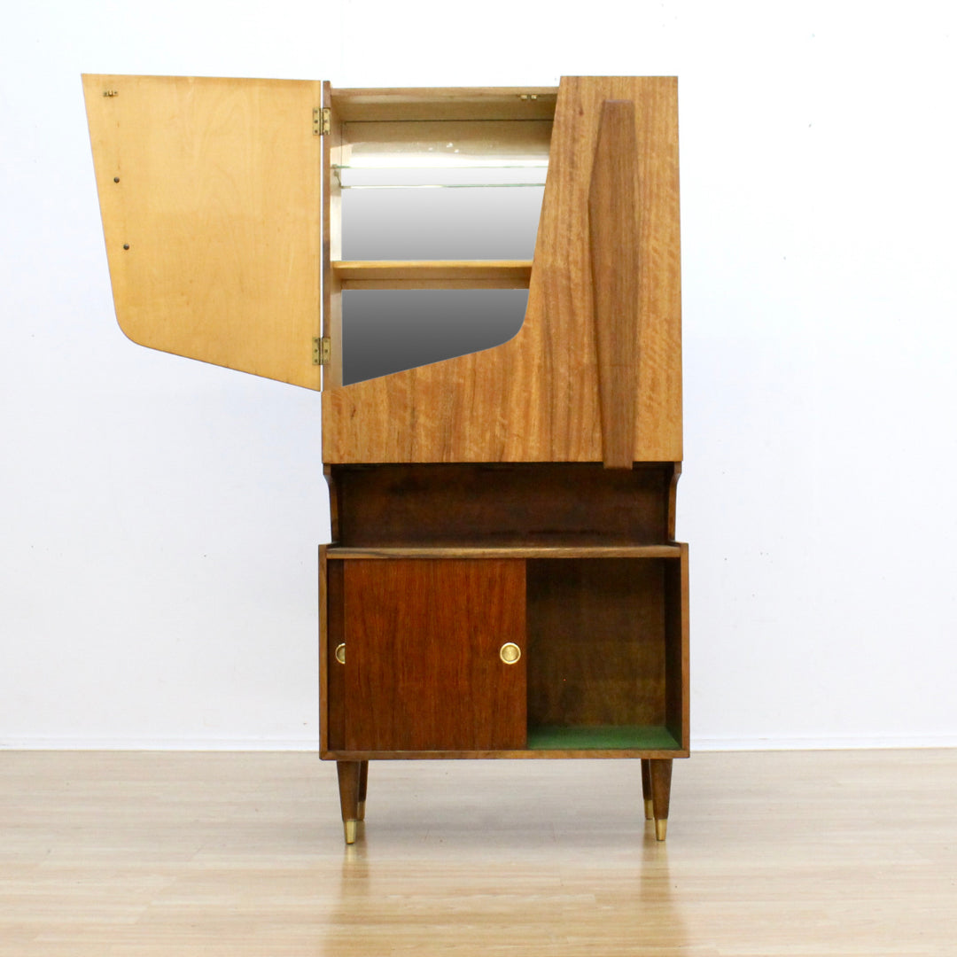 1950s Atomic Drop Down Liquor Cabinet Dry Bar
