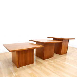SET OF THREE MID CENTURY DANISH PLINTH TABLES BY GANGSO MOBLER