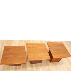 SET OF THREE MID CENTURY DANISH PLINTH TABLES BY GANGSO MOBLER