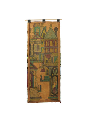 MONUMENTAL SCANDINAVIAN ARCHITECTUAL WALL HANGING RUG 1975